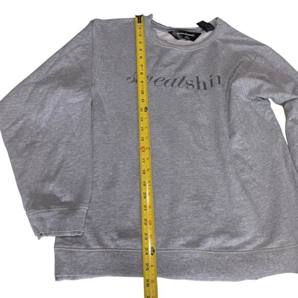 Norma Kamali Women's Grey Long Sleeve Sweatshirt Crewneck Raw edge distressed XL - Picture 6 of 6